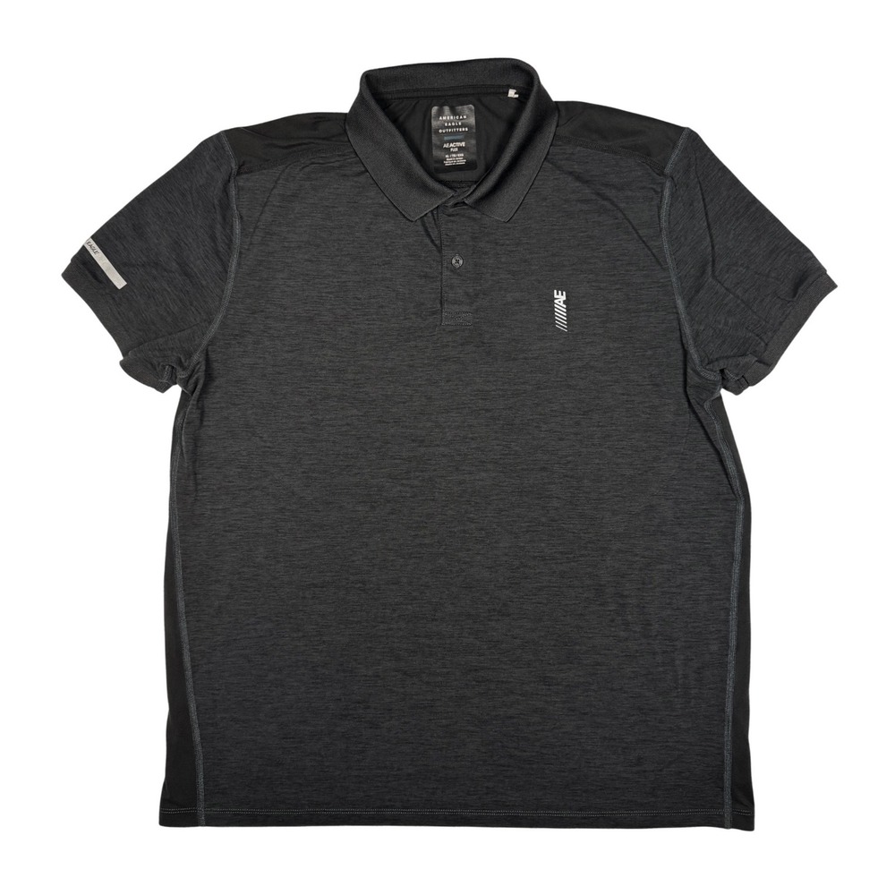 American Eagle Polo Shirt Mens XL Charcoal Grey‎ Good AEActive Flex Performance